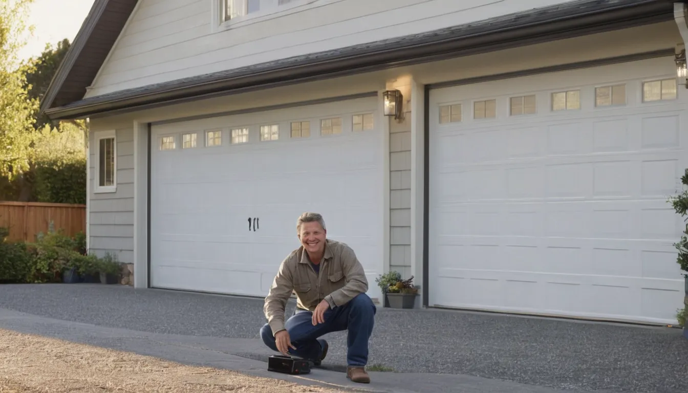 A garage door at a home in Lakeville being checked by a friendly provider